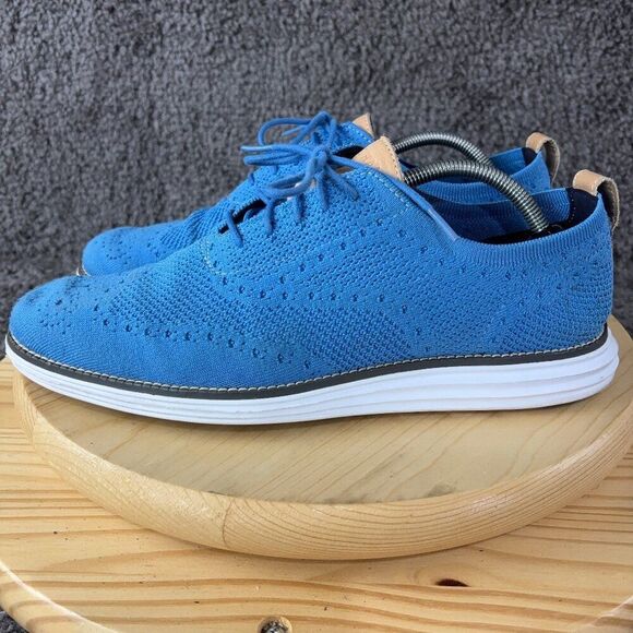 Cole Haan ØriginalGrand Stitchlite Wingtip Oxford Mens Size 10 Blue Knit Shoes - Picture 1 of 9